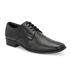 Men Premium Leather Lace-Up Formal Shoes | Lightweight PU Sole | Jumbo Sizes 5 UK to 14 UK (Newgen-55-Black)