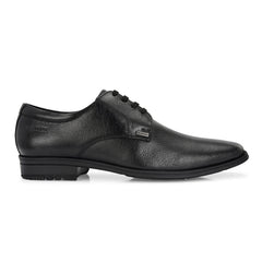 Men Premium Leather Lace-Up Formal Shoes | Lightweight PU Sole | Jumbo Sizes 5 UK to 14 UK (Newgen-55-Black)