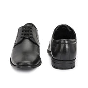 Men Premium Leather Black Lace-Up Formal Shoes | Lightweight PU Sole | Jumbo Sizes 5 UK to 14 UK (Newtop-55-Black)
