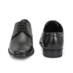 Men Premium Leather Lace-Up Formal Shoes | Lightweight PU Sole | Jumbo Sizes 5 UK to 14 UK (Newgen-55-Black)