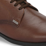 Men Premium Leather Mocca Lace-Up Formal Shoes | Lightweight PU Sole | Jumbo Sizes 5 UK to 14 UK (NewTop-55-Mocca)