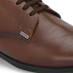 Men Premium Leather Lace-Up Formal Shoes | Lightweight PU Sole | Jumbo Sizes 5 UK to 14 UK (Newgen-55-Mocca)