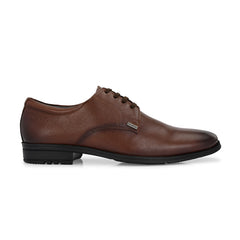 Men Premium Leather Lace-Up Formal Shoes | Lightweight PU Sole | Jumbo Sizes 5 UK to 14 UK (Newgen-55-Mocca)