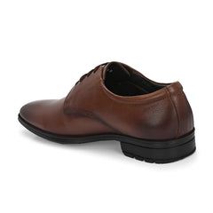 Men Premium Leather Lace-Up Formal Shoes | Lightweight PU Sole | Jumbo Sizes 5 UK to 14 UK (Newgen-55-Mocca)