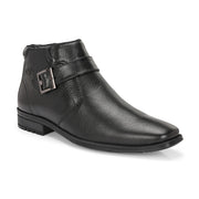 Men Premium Leather Side Zipper Ankle Boots (NewTop-85-Black)