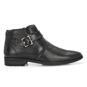 Men Premium Leather Side Zipper Ankle Boots (NewTop-85-Black)
