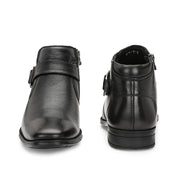 Men Premium Leather Side Zipper Ankle Boots (NewTop-85-Black)