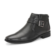 Men Premium Leather Side Zipper Ankle Boots (NewTop-85-Black)