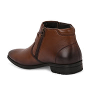 Men Premium Leather Side Zipper Ankle Boots (NewTop-85-Mocca)