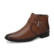 Men Premium Leather Side Zipper Ankle Boots (NewTop-85-Mocca)