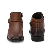 Men Premium Leather Side Zipper Ankle Boots (NewTop-85-Mocca)