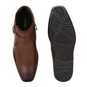 Men Premium Leather Side Zipper Ankle Boots (NewTop-85-Mocca)