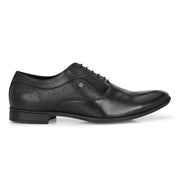 Men Premium Leather Black Lace Up Formal Oxford Shoes (Reform-72-Black)