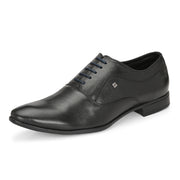 Men Premium Leather Black Lace Up Formal Oxford Shoes (Reform-72-Black)