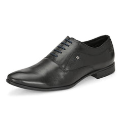 Men Premium Leather Black Lace Up Formal Derby Shoes (Ramky-72-Black)