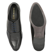 Men Premium Leather Black Lace Up Formal Oxford Shoes (Reform-72-Black)