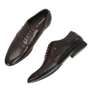 Men Premium Leather Lace Up Formal Oxford Shoes (Reform-72-Choco)