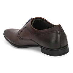 Men Premium Leather Choco Lace Up Formal Derby Shoes (Ramky-72-Choco)