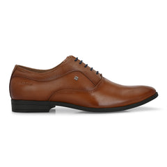 Men Premium Leather Tan Lace Up Formal Derby Shoes (Ramky-72-Teak)