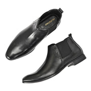 Men Premium Leather Black Chelsea Boot (Reform-85-Black)