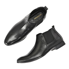 Men Premium Leather Black Chelsea Boot (Ramky-85-Black)