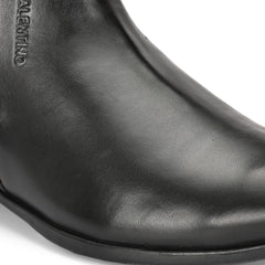 Men Premium Leather Black Chelsea Boot (Ramky-85-Black)