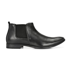 Men Premium Leather Black Chelsea Boot (Ramky-85-Black)