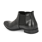 Men Premium Leather Black Chelsea Boot (Reform-85-Black)
