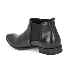 Men Premium Leather Black Chelsea Boot (Ramky-85-Black)