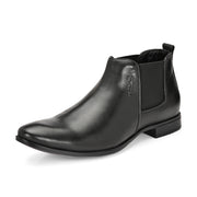 Men Premium Leather Black Chelsea Boot (Reform-85-Black)