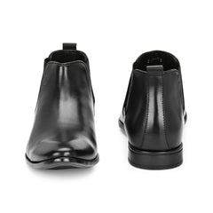 Men Premium Leather Black Chelsea Boot (Ramky-85-Black)