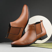 Men Premium Leather Teak Chelsea Boot (Reform-85-Teak)