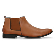Men Premium Leather Teak Chelsea Boot (Reform-85-Teak)