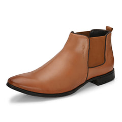 Men Premium Leather Teak Chelsea Boot (Ramky-85-Teak)