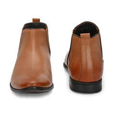 Men Premium Leather Teak Chelsea Boot (Ramky-85-Teak)