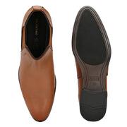 Men Premium Leather Teak Chelsea Boot (Reform-85-Teak)