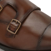 Men Premium Leather Double Monk Strap Formal Partywear Shoes (Winston-80-Brown)