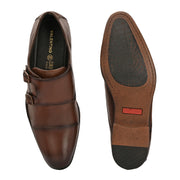 Men Premium Leather Double Monk Strap Formal Partywear Shoes (Winston-80-Brown)