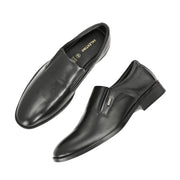 Men Premium Leather Black Slip-On Formal Shoes (Amazona-45-Black)