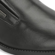 Men Premium Leather Black Slip-On Formal Shoes (Amazona-45-Black)