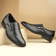 Men Premium Leather Black Slip-On Formal Shoes (Amazona-45-Black)