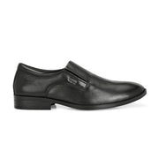 Men Premium Leather Black Slip-On Formal Shoes (Amazona-45-Black)