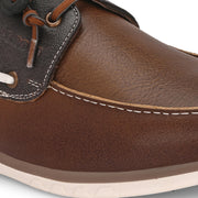 West Port Men Premium Leather Boat Shoes (Fascinate-66-Tan-Grey)