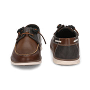 West Port Men Premium Leather Boat Shoes (Fascinate-66-Tan-Grey)