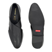 Men Premium Leather Black Stylish & Comfortable Peshawari Sandals (Indigo-21-Black)