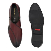 Men Premium Leather Bordo Stylish & Comfortable Peshawari Sandals (Indigo-21-Bordo)