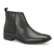 Men Premium Leather Black Formal Ankle Zipper Boot (NewTop-98-Black)
