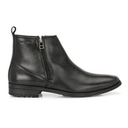Men Premium Leather Black Formal Ankle Zipper Boot (NewTop-98-Black)