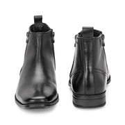 Men Premium Leather Black Formal Ankle Zipper Boot (NewTop-98-Black)