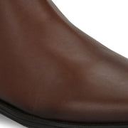 Men Premium Leather Brown Formal Ankle Zipper Boot (NewTop-98-Brown)